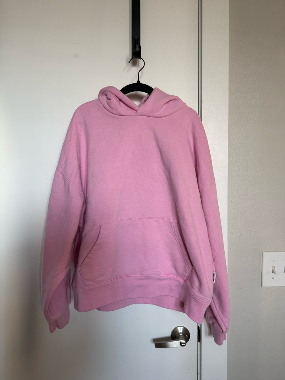 Women's Light Pink Hooded Sweatshirt Pullover